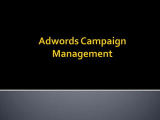 Adwords Campaign Management 