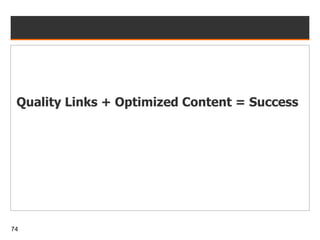 Quality Links + Optimized Content = Success 