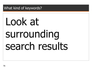 What kind of keywords? Look at surrounding search results 