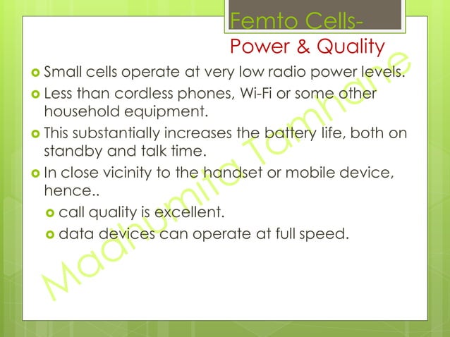 Small cells I : Femto cell | PDF
