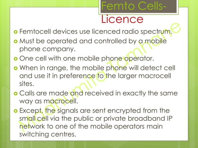 Small cells I : Femto cell | PDF