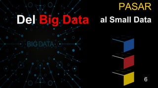 PASAR
6
Del Big Data al Small Data
 