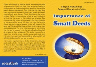 Importance of Small Deeds