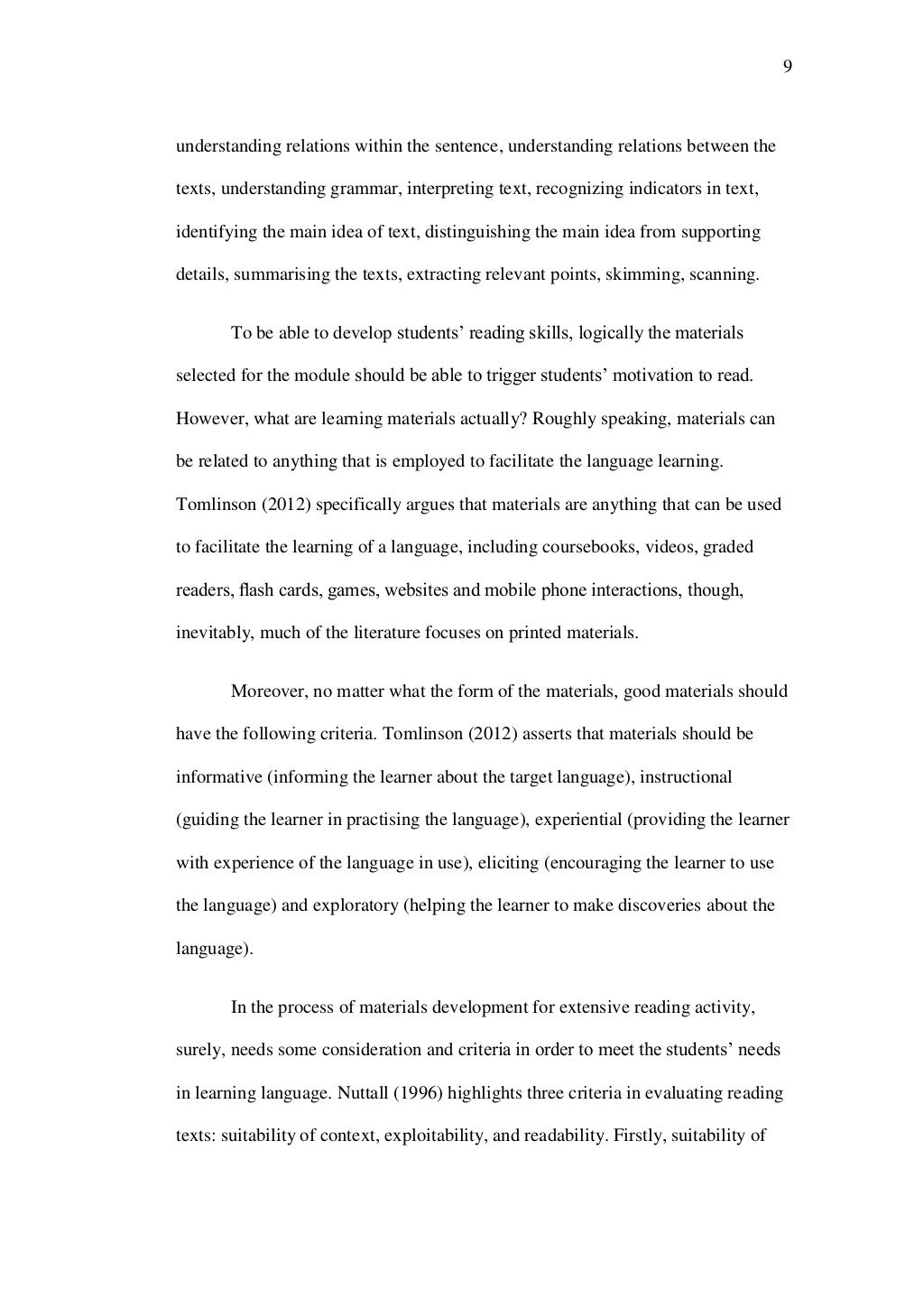 Developing Supplementary Reading Mterials