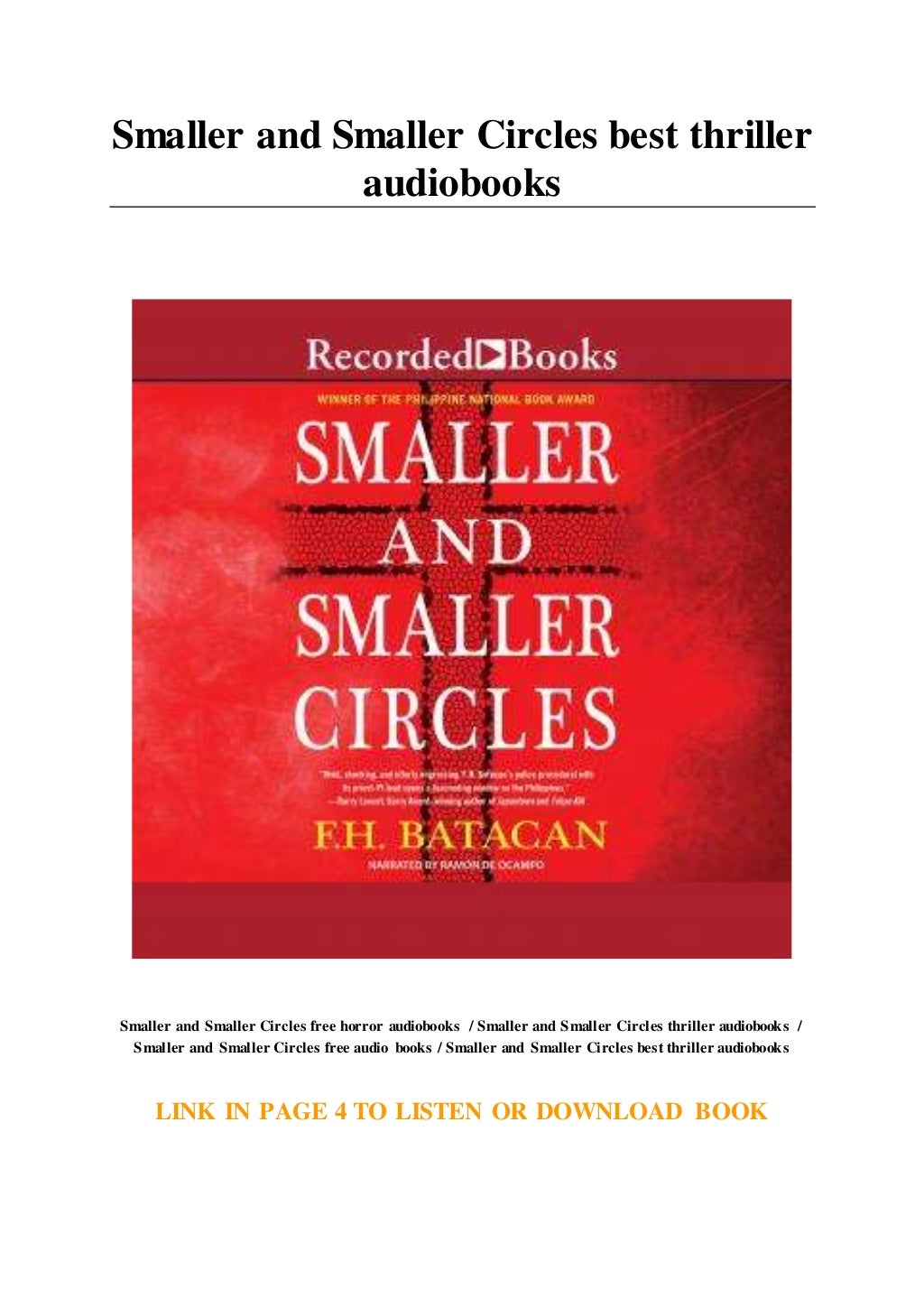 Smaller and Smaller Circles best thriller audiobooks