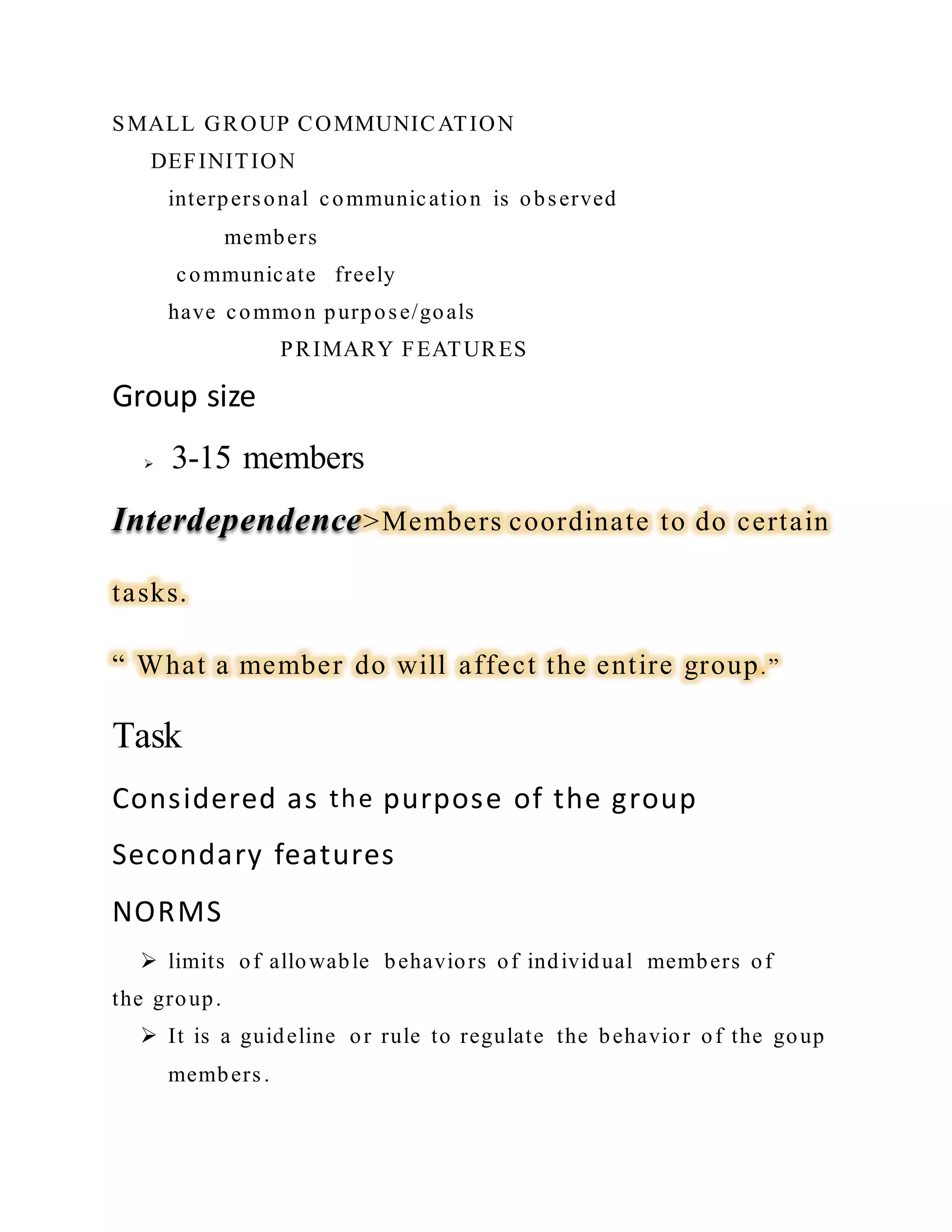 Small group communication | DOCX