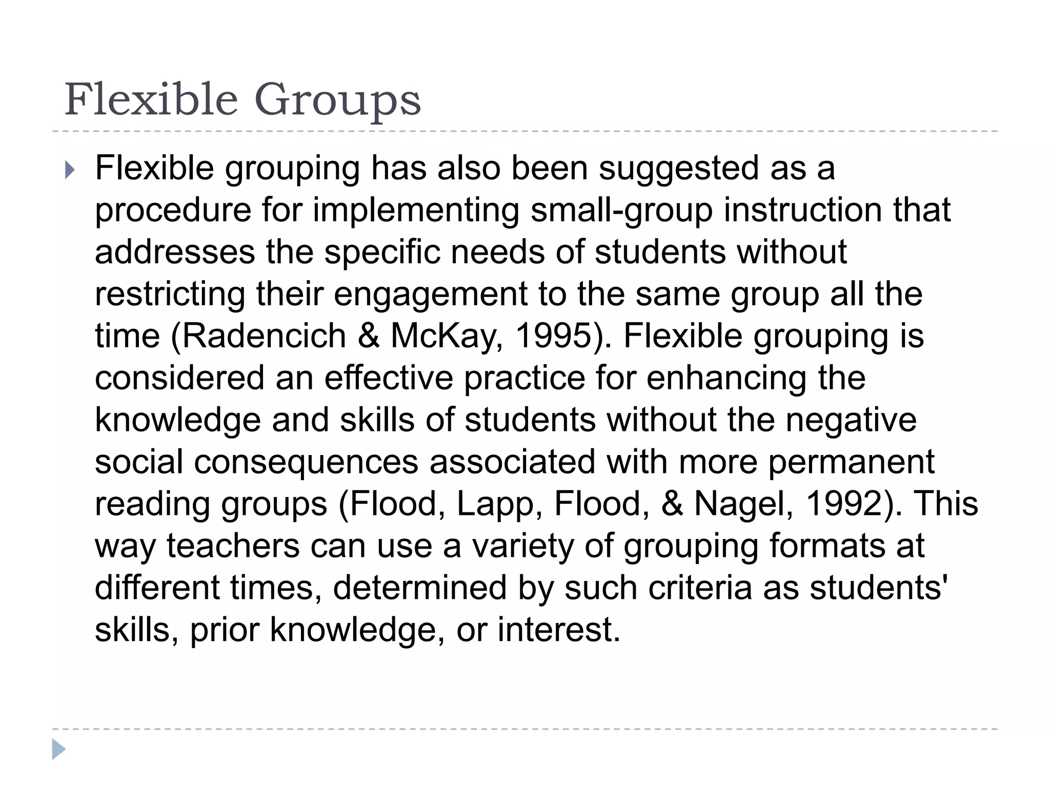 Gathering Student DataTo make informed instructional decisions, student data must be collected. This occurs by using a variety of assessments to determine student progress. A teacher uses diagnostic assessments to discover what students know and are able to do. The results provide information to enable the teacher to create instructional groups that best serve student needs. In addition to diagnostic assessments, formative assessments are used continually, allowing the teacher to modify and change each instructional group as needed. Student data is gathered in several ways.Reading BenchmarksInformal Reading InventoryReading Observations