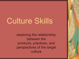 Activity IdeasThe 5 C’sInterpersonal (two-way conversations)Interpretive (listening/reading/watching)Presentational (creating a final product)CultureConnectionsComparisonsCommunities