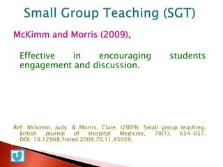 SMALL GROUP TEACHING - A Maximum Probability for Successful Learning | PPTX