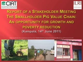 Smallholder pig value chain R4D projects in Uganda