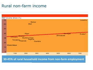 Rural non-farm income
30-45% of rural household income from non-farm employment
 