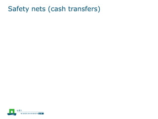 Safety nets (cash transfers)
 