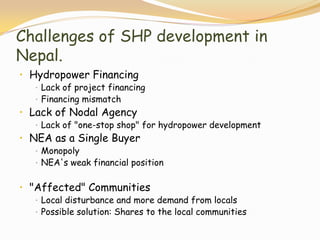 Small hydropower development in nepal iit roorkee | PPTX