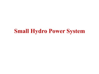 Small Hydro Power System
 
