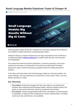 Small Language Models: Efficient, Cost-Effective AI Solutions for ...