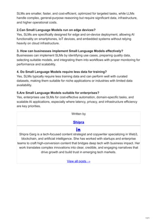 Small Language Models: Efficient, Cost-Effective AI Solutions for ...