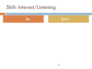 Do Don’t Skill: Interest/Listening 