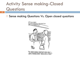 Activity Sense making-Closed Questions Sense making Questions Vs. Open closed questions 