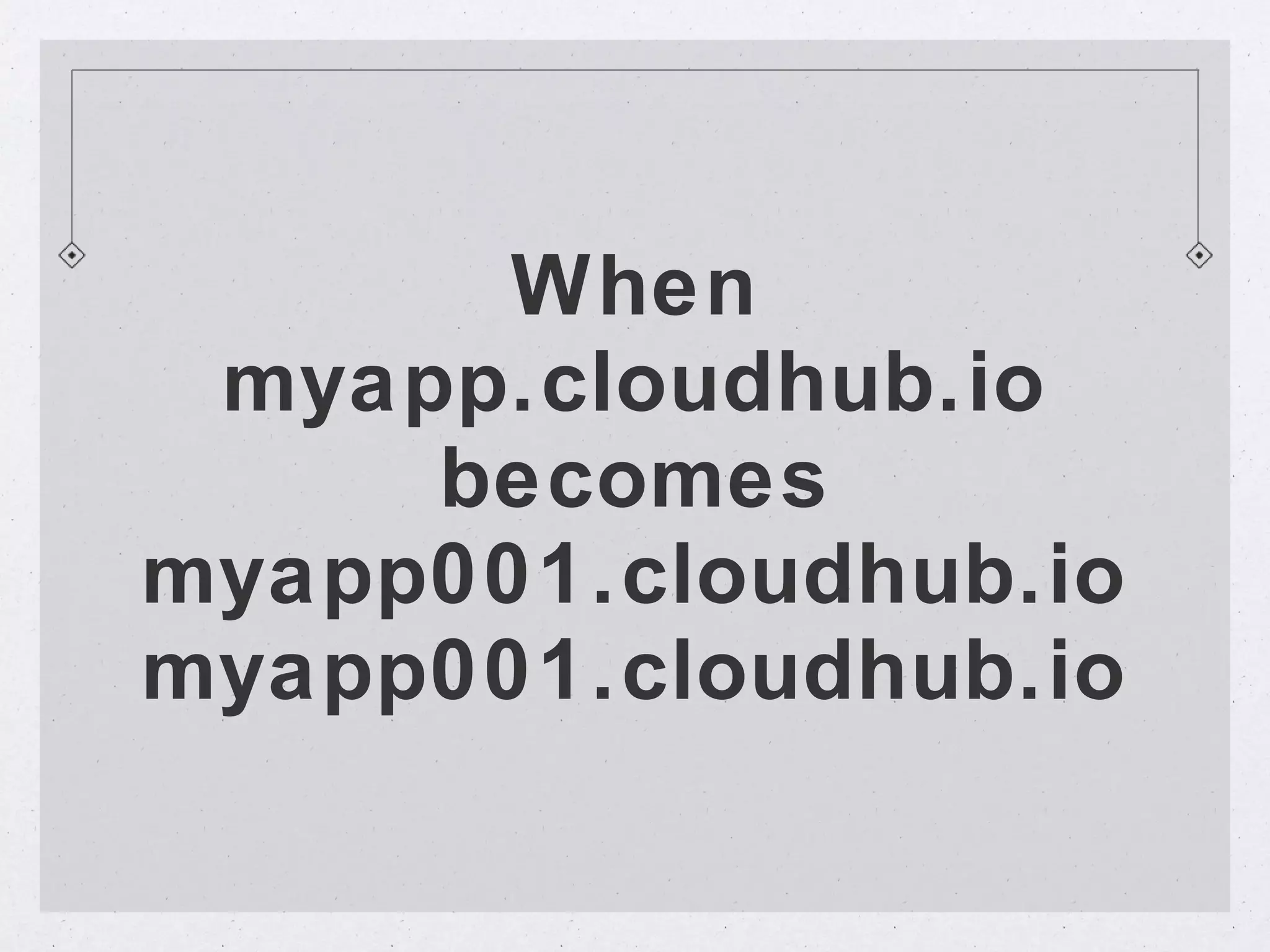 When
 myapp.cloudhub.io
     becomes
myapp001.cloudhub.io
myapp001.cloudhub.io
 