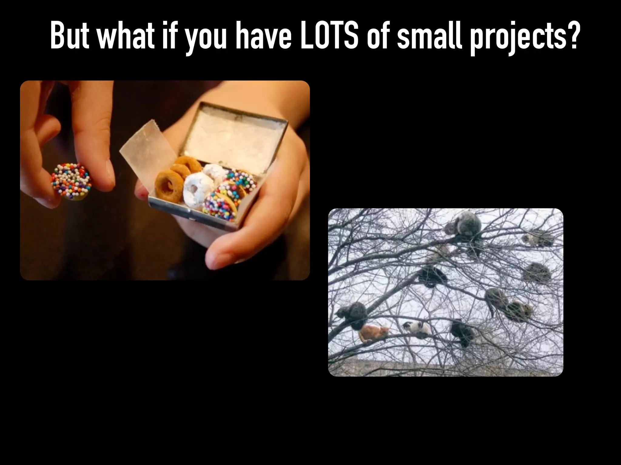 But what if you have LOTS of small projects?
 