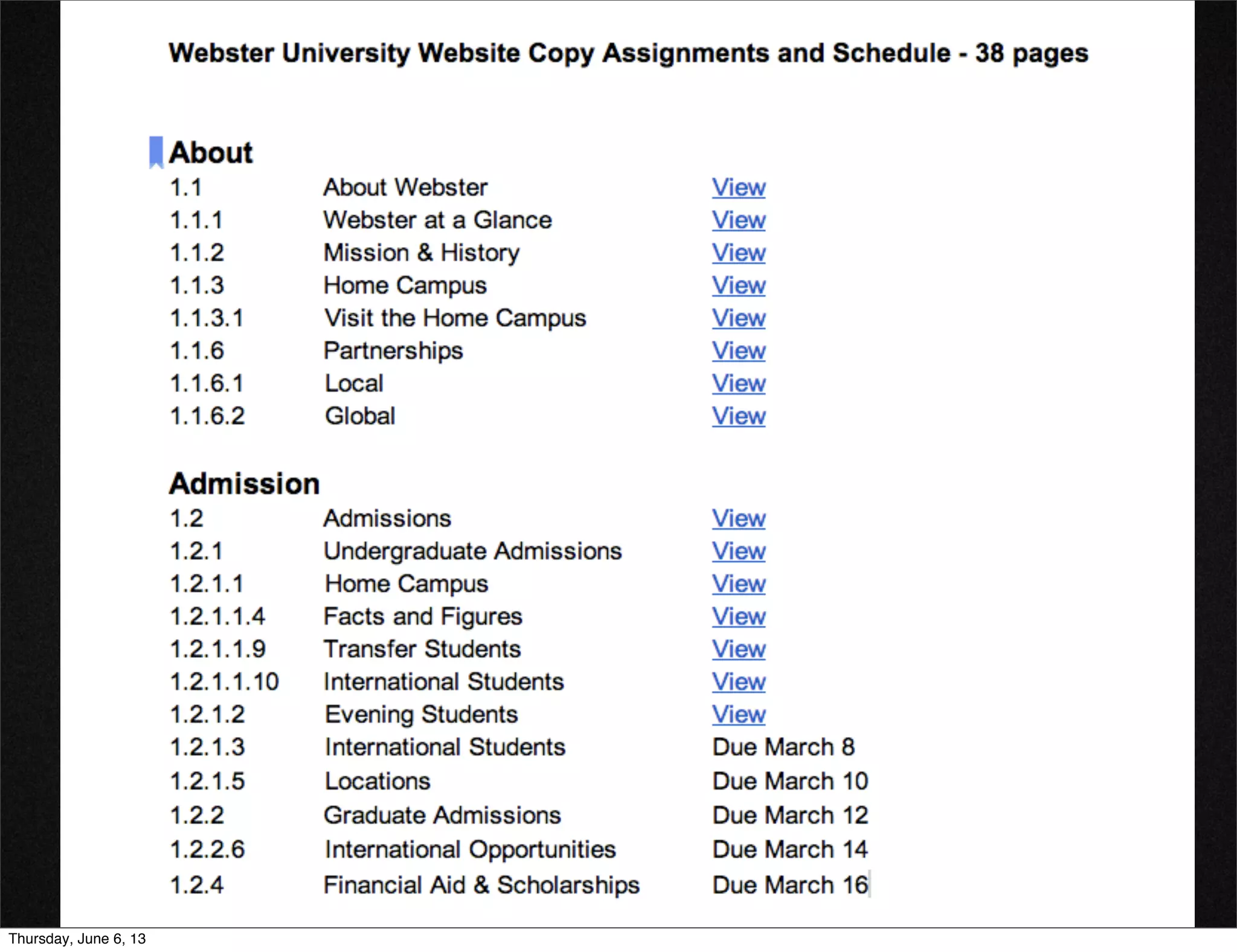 Thursday, June 6, 13
 
