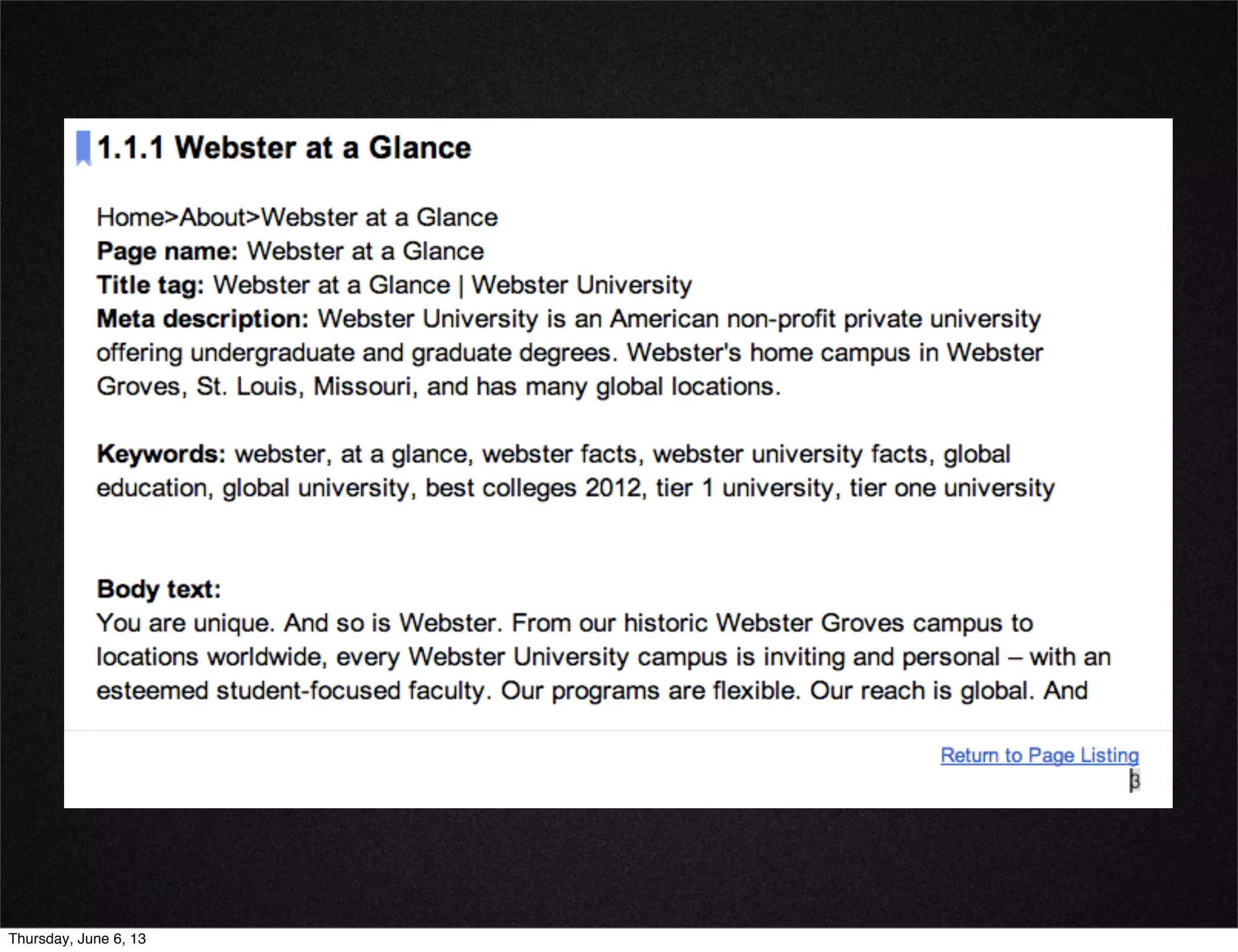 Thursday, June 6, 13
 