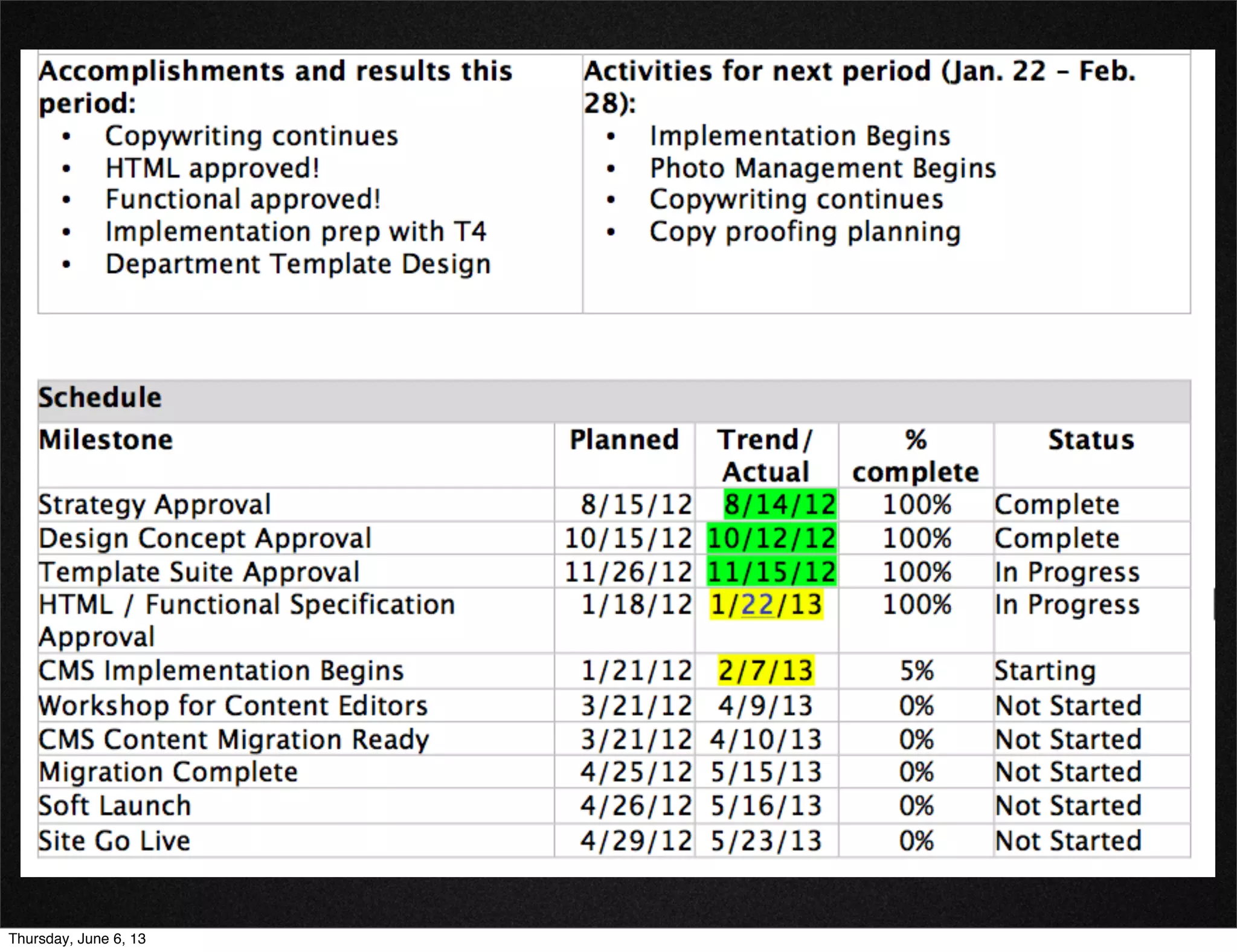 Thursday, June 6, 13
 