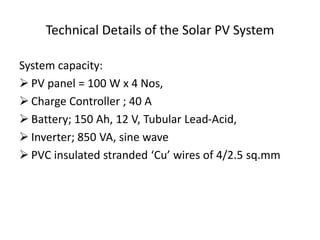 Small residential stand alone roof top solar pv | PPTX