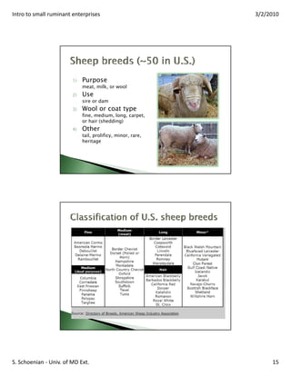 Small Ruminant Meat Intro to small ruminant enterprises | PDF