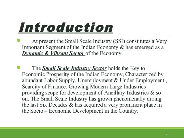 Small Scale Industries