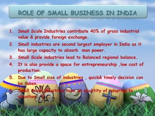 Small scale industries and their role in indian economy | PPT