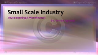 Small Scale Industry
(Rural Banking & Microfinance)
By: Somya Agrawal
 