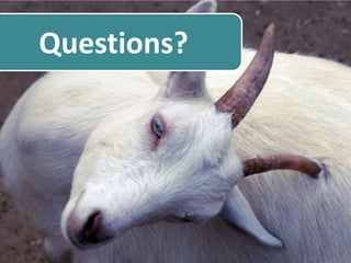 Building a Profitable Business
           Involves
 Building               Building             Building Business
Customers              Community                 Processes
 through                 through                  through


                        Good resource           Research &
 Marketing                 & animal             compliance
                         stewardship                with
                                                regulations
                            Good                    and
Safe handling                                  certifications
                          neighbor
  practices
                          relations

                that lead to a sustainable business!
 