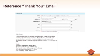 Reference “Thank You” Email
 