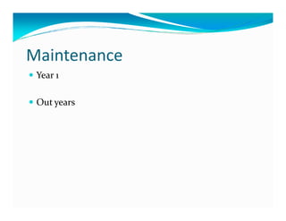 Maintenance
 Year 1

 Out years
 