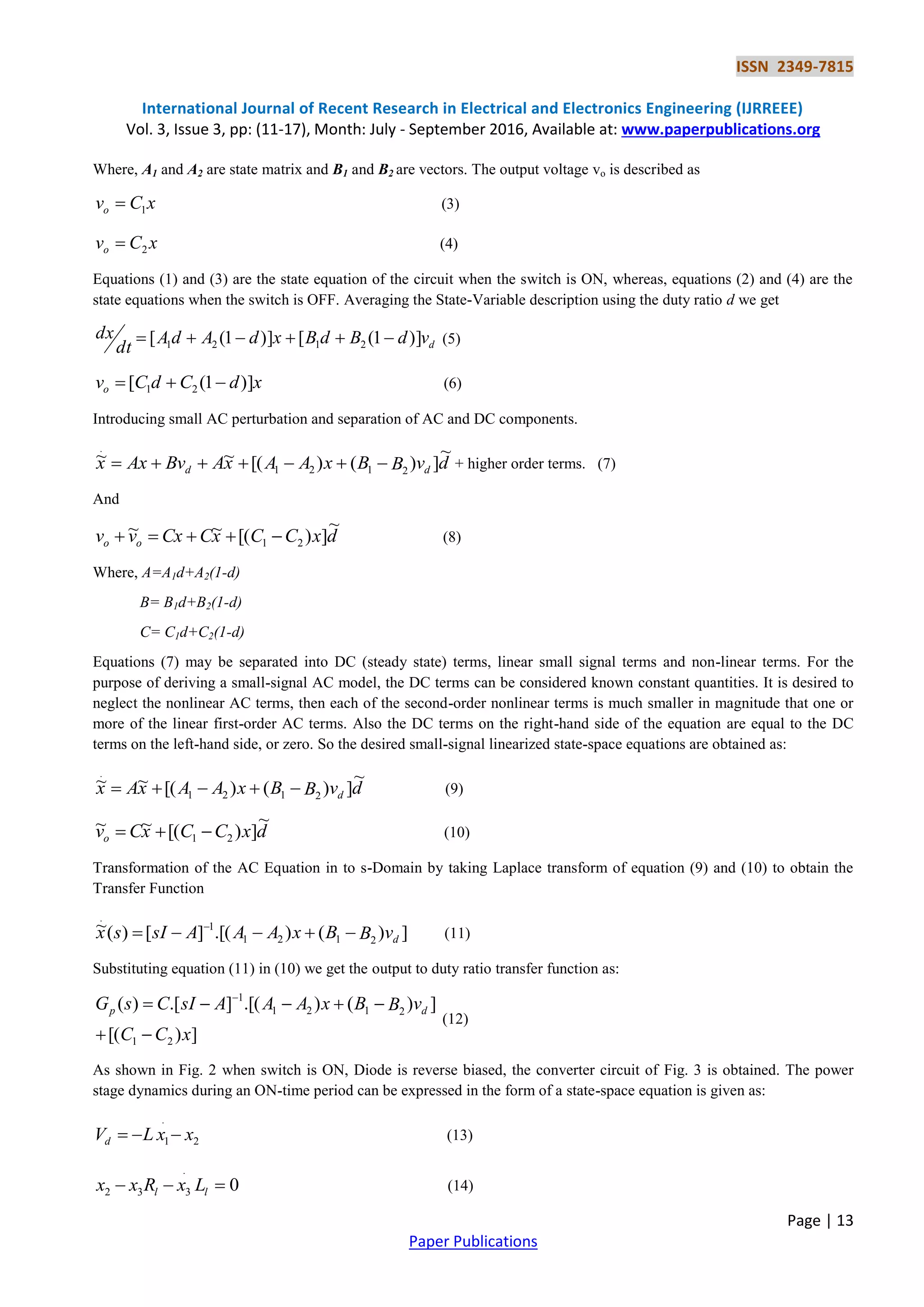 Small Signal Modelling of a Buck Converter using State Space Averaging ...
