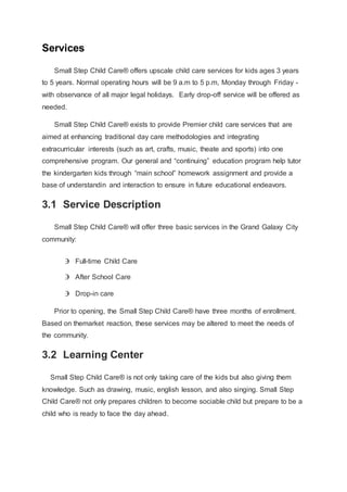 Small Step Child Care Business Plan