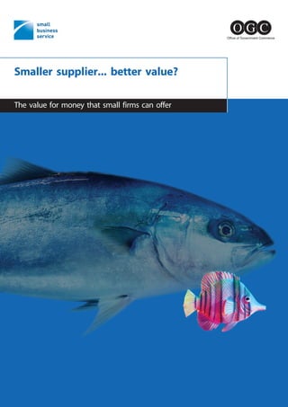 Smaller supplier... better value?

The value for money that small firms can offer
 