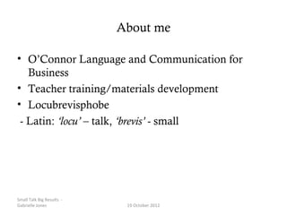 Small Talk Presentation ELTAU 2012 | PPT