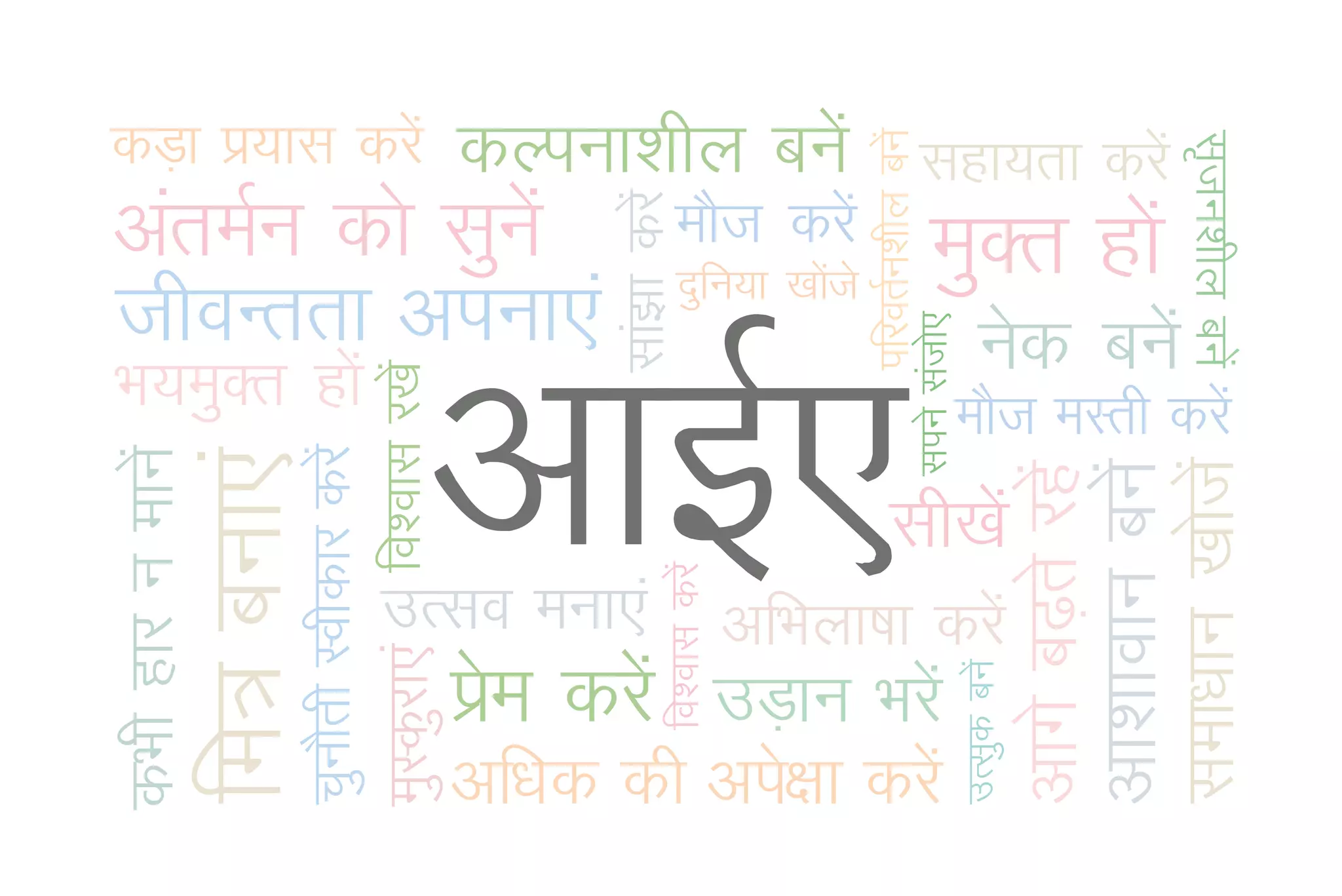 dM+k iz;kl djsa                                          dYiuk'khy cusa lgk;rk djsa




                                                                                                                                                                                   l`tu'khy cusa
                                                                                                  ifjorZu'khy cusa
                                                                lka>k djsa
vareZu dks lquas                                                             ekSt djsa
                                                                             nqfu;k [kksts
                                                                                        a
                                                                                                                       eqDr gksa
thoUrrk viuk,a




                                                                                                                     lius latks,
                                                                                                                                     usd cusa
Hk;eqDr gksa                    eqLdqjk,a fo'okl j[ksa
                                                         vkbZ,                                                                     ekSt eLrh djsa
                                pqukSrh Lohdkj djsa
 dHkh gkj u ekusa
                    fe= cuk,a




                                                                                                                                                                                  lek/kku [kkstas
                                                                                                                                                                  vk'kkoku cusa
                                                                                                                                                vkxs c<+rs jgsa
                                                                                                      lh[ksa
                                                                             fo'okl djsa
                                            mRlo euk,a                                     vfHkyk"kk djsa



                                                                                                                                   mRlqd cusa
                                                         ize djsa mM+ku Hkjsa
                                                           s
                                                         vf/kd dh vis{kk djsa
 
