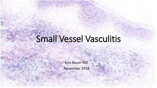 Small Vessel Vasculitis
Erin Bauer MD
November 2018
 