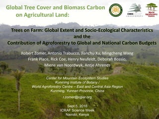 Trees on Farm: Global Extent and Socio-Ecological Characteristics and the Contribution of Agroforestry to Global and National Carbon Budgets