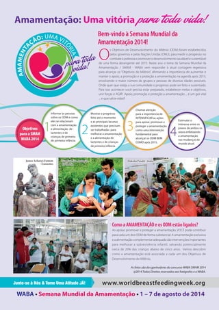 SMAM WABA 2014 folder com os objetivos da Semana Mundial da Amamentação