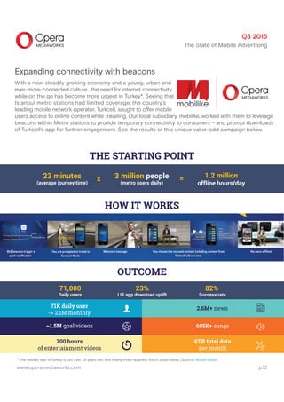 www.operamediaworks.com p.12
Expanding connectivity with beacons
With a now-steadily growing economy and a young, urban an...