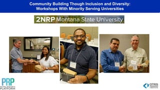 Community Building Though Inclusion and Diversity:
Workshops With Minority Serving Universities
 