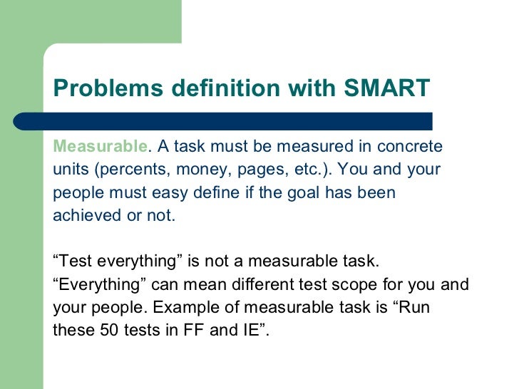 Problems definition with SMART
