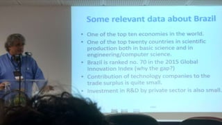 Brasil, 2017
▪ Aqui existem mais de 4.000 países com menos de 50.000 habitantes
– a maioria afastado dos grandes centros urbanos
▪ Muitos “deles” ainda nem possuem água potável
▪ Como “eles” poderiam gerir projetos de Cidades Inteligentes?
– recursos escassos
– capital humano limitado
– como atrair investimentos ?
▪ Serão necessários muitos prefeitos com essa visão que compartilhamos hoje
▪ Agencias de financiamento regional poderia ser uma solução?
 
