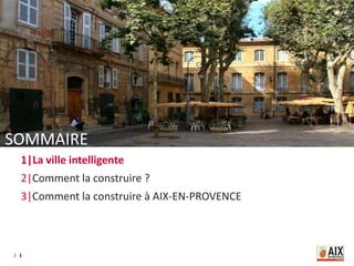 SOMMAIRE
2
SOMMAIRE
1|La ville intelligente
2|Comment la construire ?
3|Comment la construire à AIX-EN-PROVENCE
 