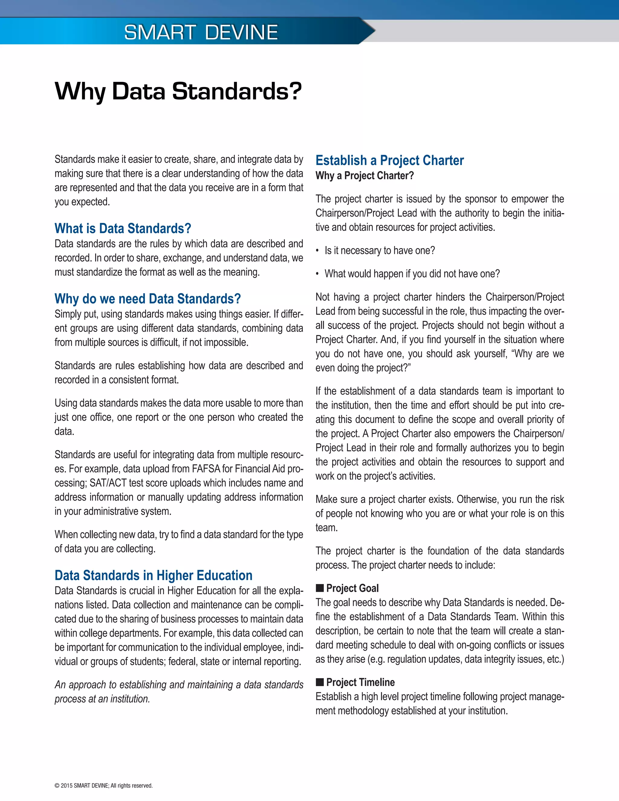 Why Data Standards? | PDF