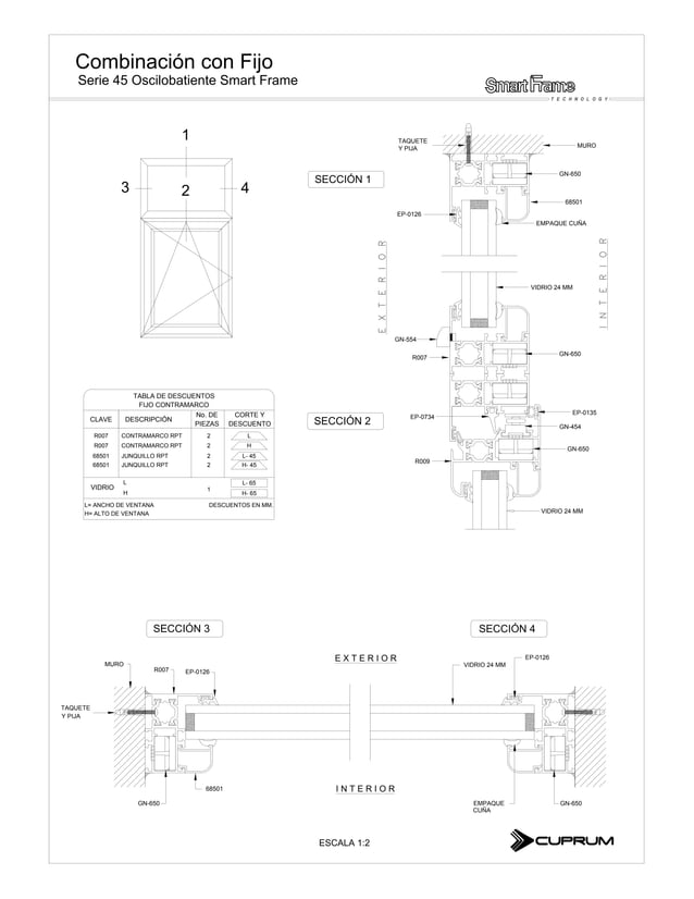 Smart frame serie 45 ventana oscilobatiente RPT | PDF